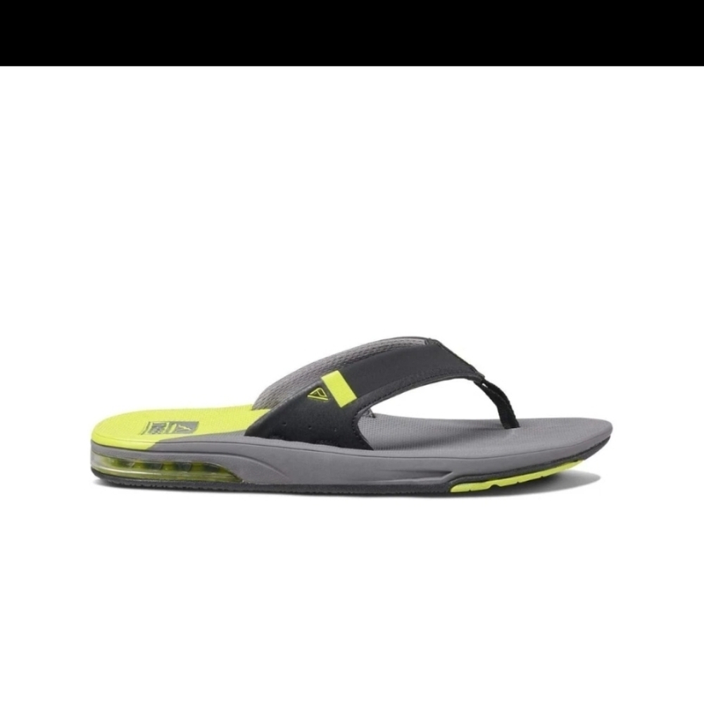 Reef Men's Fanning Bottle Opener Flip Flop Thong Sandal - Gray Lime Low - Picture 8 of 8